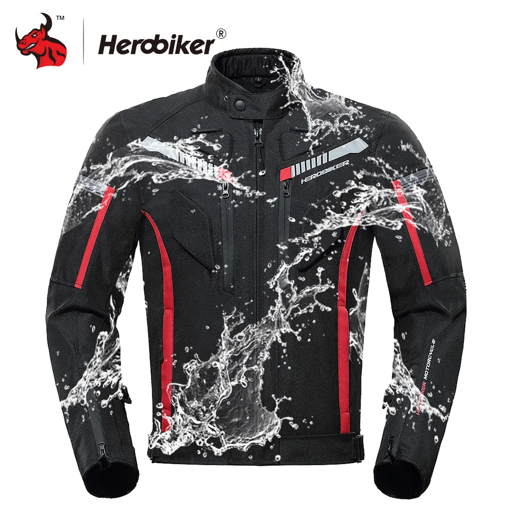 HEROBIKER мотоциклетная куртка защитное снаряжение Мужская водонепроницаемая