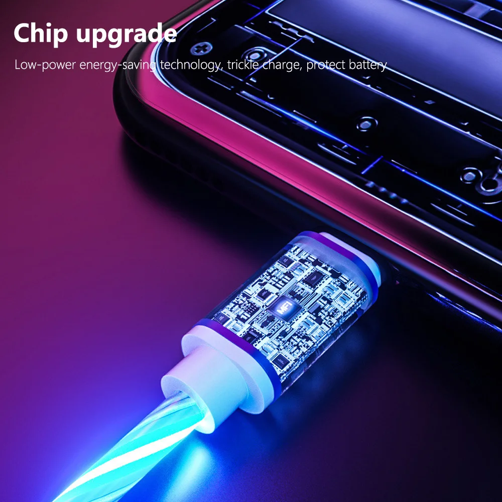 Светоизлучающая линия телефон со светодиодной подсветкой для зарядки iPhone x Mini USB C