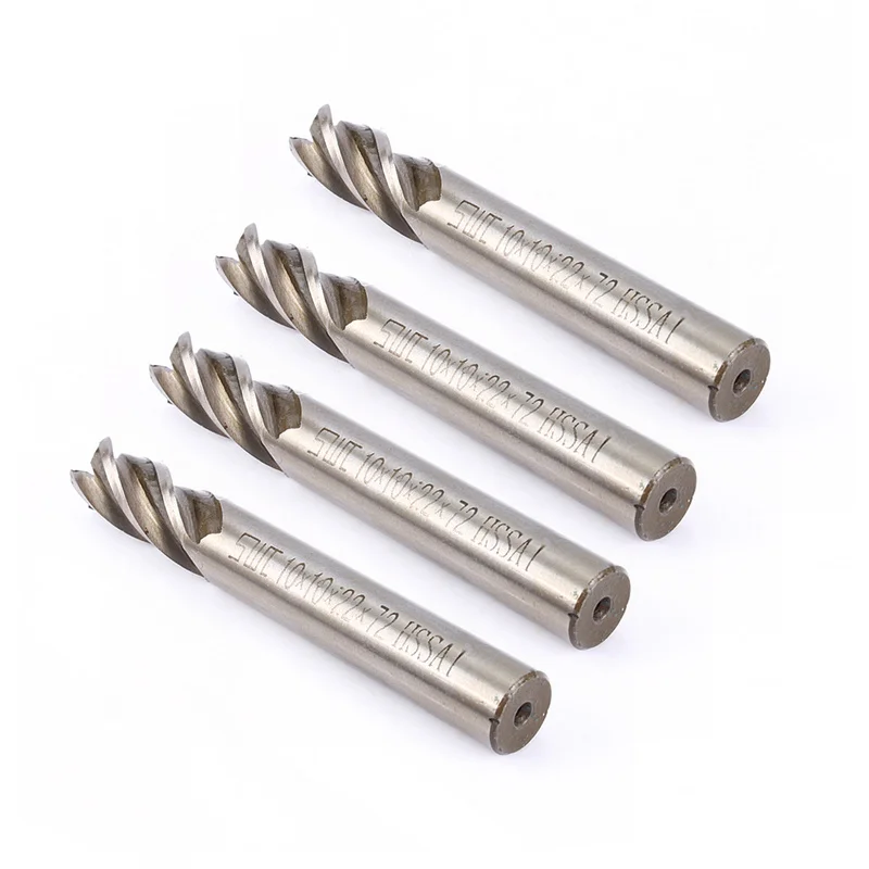 4 лезвия плоское дно высокая скорость сталь прямой хвостовик фреза Фреза HSS