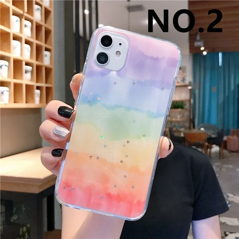 Цветной Радужный Блестящий блестящий чехол для телефона iPhone 11 11Pro 11ProMax Xs XsMax X 8 8Plus