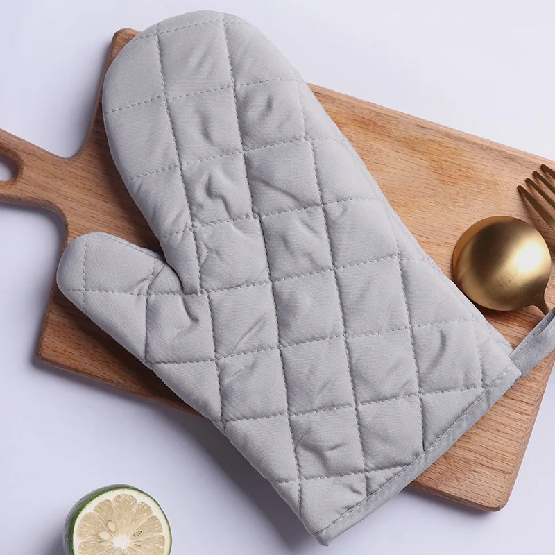 

2Pcs Microwave Oven Glove Insulated Kitchen Tool Baking Gloves Cotton Heat Resistant Non-slip Mitten