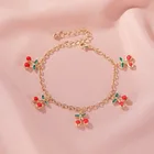 Красное Сердце Браслеты Золотой ювелирные изделия в виде вишен крещение Pulsera ножной браслет Babygirl браслет Нина браслет Bracciali Bileklik A0101