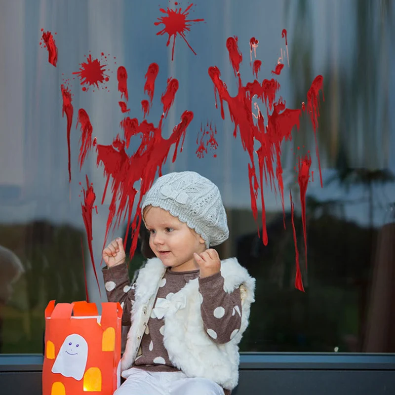 Имитация крови руки ноги печати наклейки ужас зомби Хэллоуин автомобиль