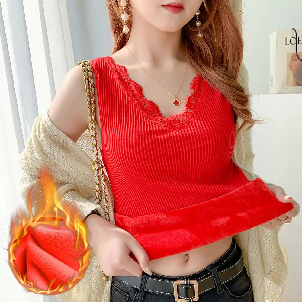 

Новинка 2021 года, Женский Теплый Бархатный жилет на осень и зиму, женские колготки, однотонные топы без рукавов, женское термобелье, майки, то...