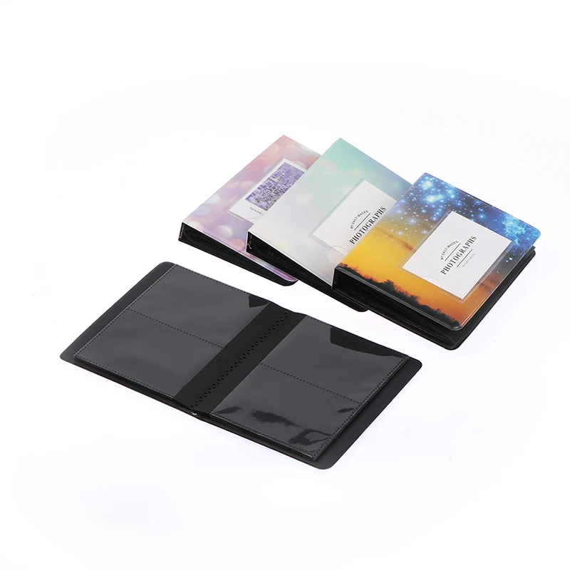 Фотоальбом из искусственной кожи держатель для карт и 64 кармана 3 дюйма пленки Fuji