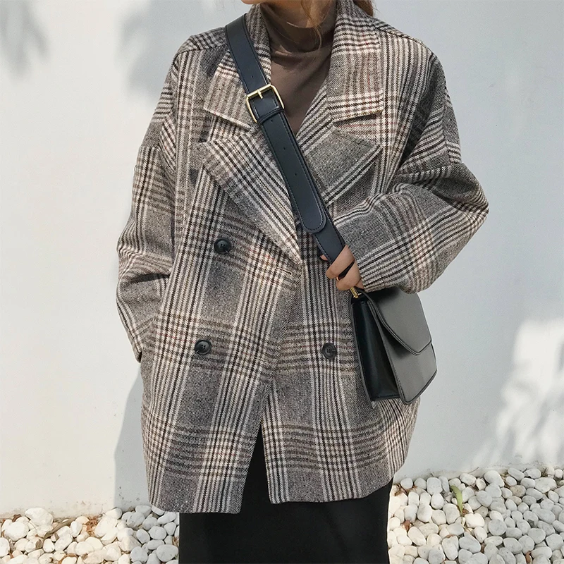 

Large Size Women's Blazer 2020 New Spring Autumn Was Thin Suit Plaid Coat Women's Casual Loose Women's Coat A794