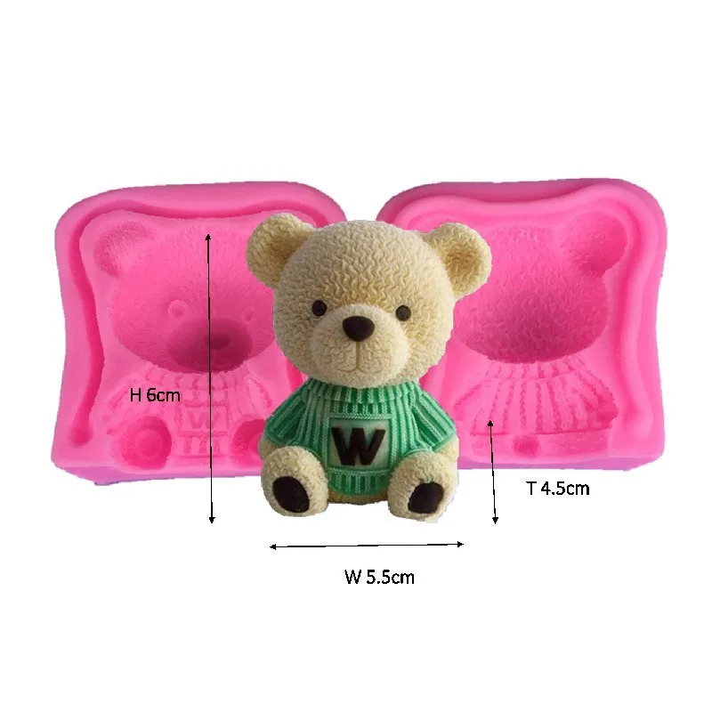 Большие силиконовые формы для плюшевого мишки 2 шт. рождественские подарки