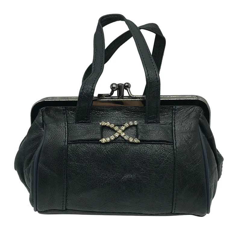 0121navy-style two BELLO TUTTI Кошелек для монет из натуральной кожи женский кошелек для девочек Кошелек держатель для карт кошелек для монет металлическая рамка сумка - Цвет: 0121navy-style two