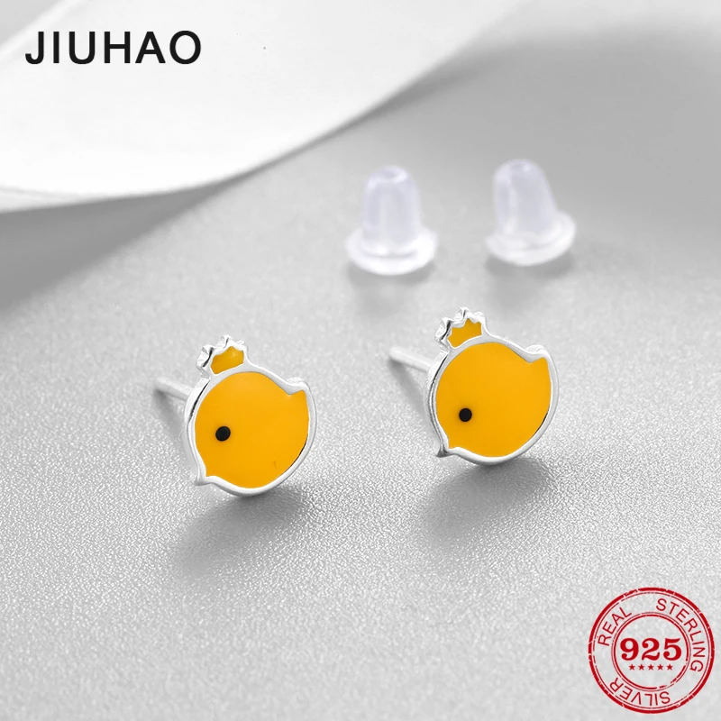 Новые 100% Аутентичные 925 стерлингового серебра желтая эмаль цыпленок маленькие