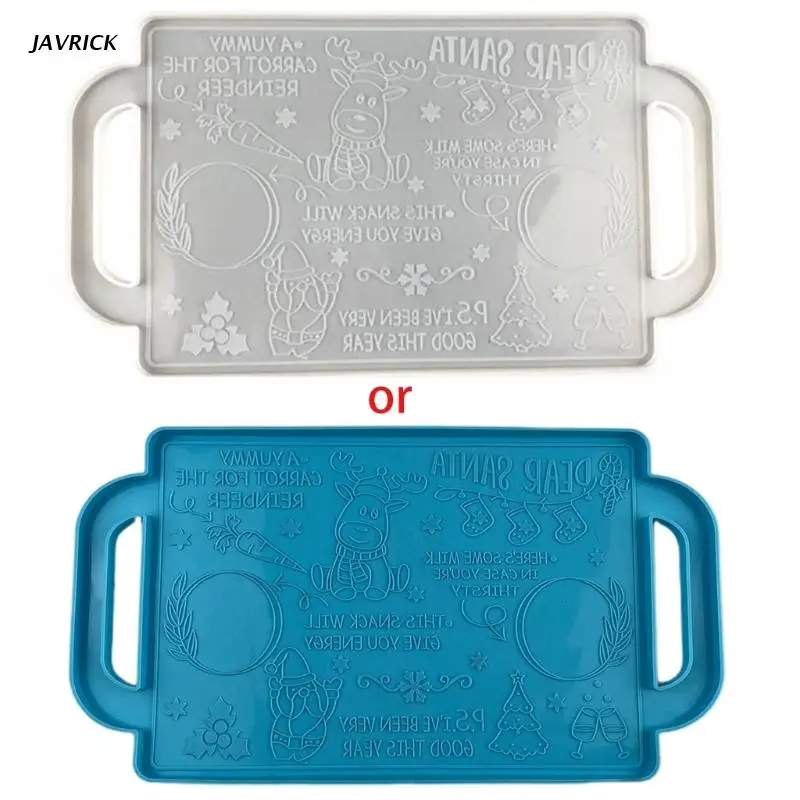 

Christmas Tray Epoxy Resin Mold Xmas Fruit Snack Serving Plate Silicone Mould