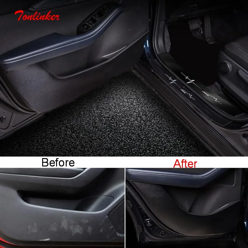 

Tonlinker интерьер автомобиля антипачканная накладка чехол наклейки для MAZDA CX30 2020 стайлинга автомобилей 1/4 шт из искусственной кожи чехол накле...