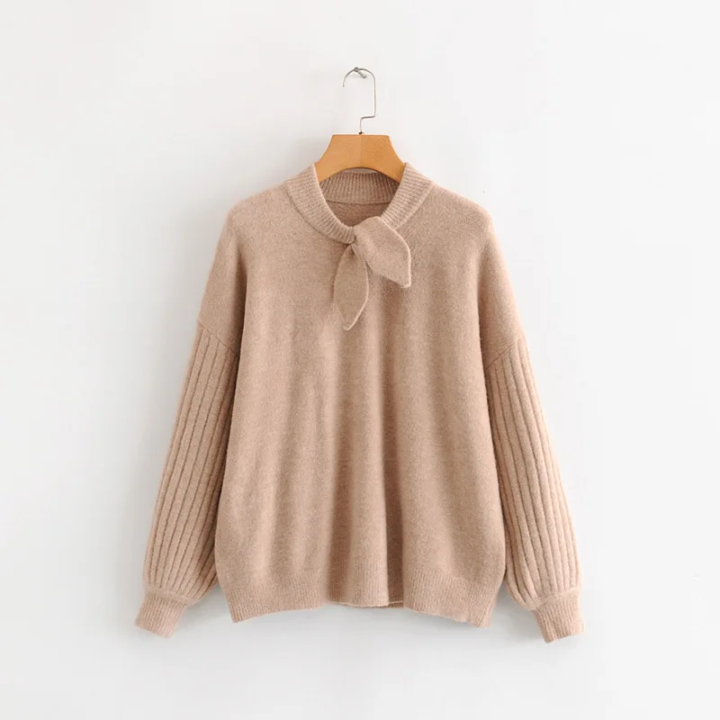 

Women Clothes 2019 Autumn and Winter Clothes Women Lazy Wind Neckline Knitted Sleeves Pull Femme Pullover Women Sweater Women
