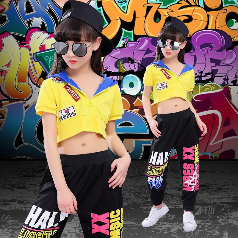 Модная одежда для джазовых танцев пальто костюмы штаны в стиле хип-хоп детская