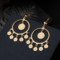 wando coin earrings gold color tassel statement earrings for womengirl gold colour classic fashion jewelry party wedding gifts