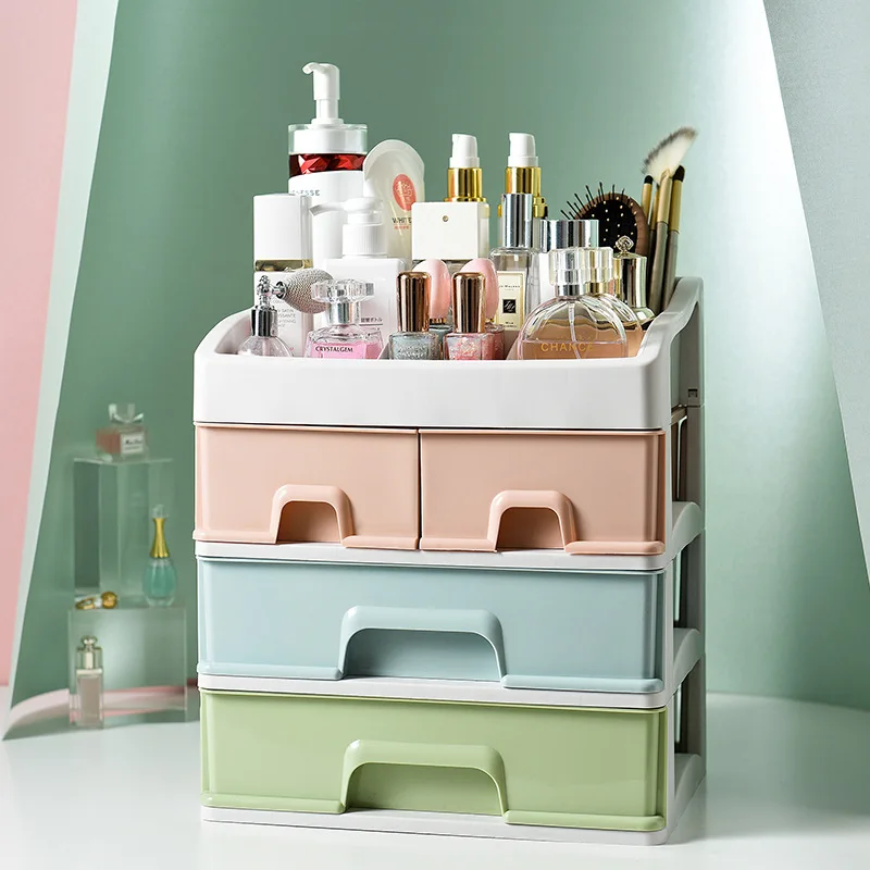 

Plastic Drawer Makeup Organizer Cosmetic Beauty Box Nail Desktop Storage Jewelry Case Brush Lipstick Nail Polish Container