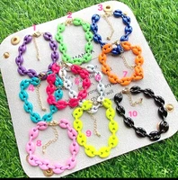 5pcs chain link bracelets multicolor enamel coffee beans high quality bracelet for men women hip pop jewelry pulsera