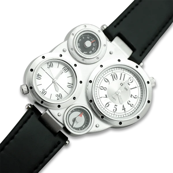 

New Mens Multi-dial Watch Dropshipping Sport Military Quartz Multifunction Dual Display Watch with Compass Thermometer