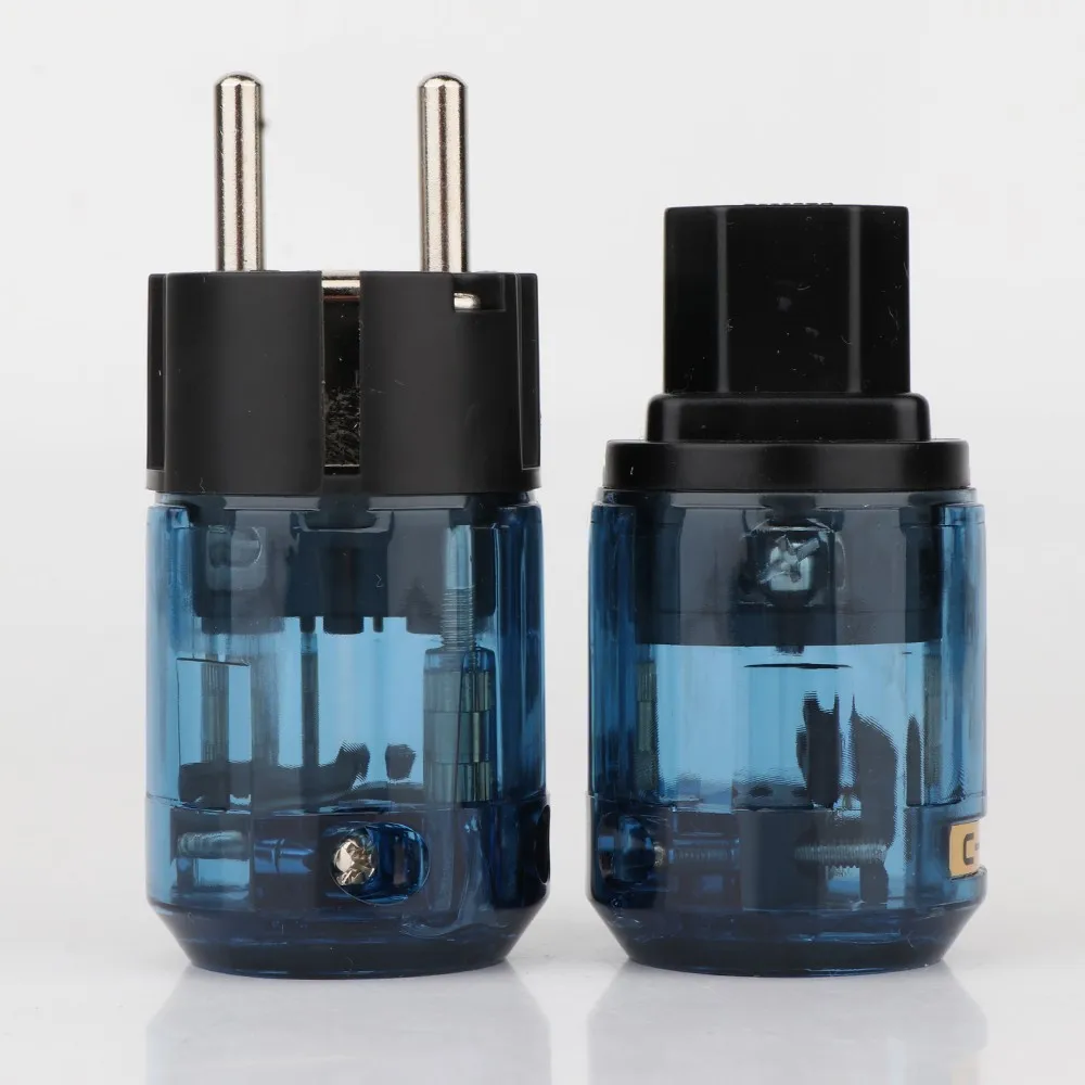 Штепсельная Вилка Schuko AC с покрытием 24-каратным золотом и родиевым 2 шт. + зазор