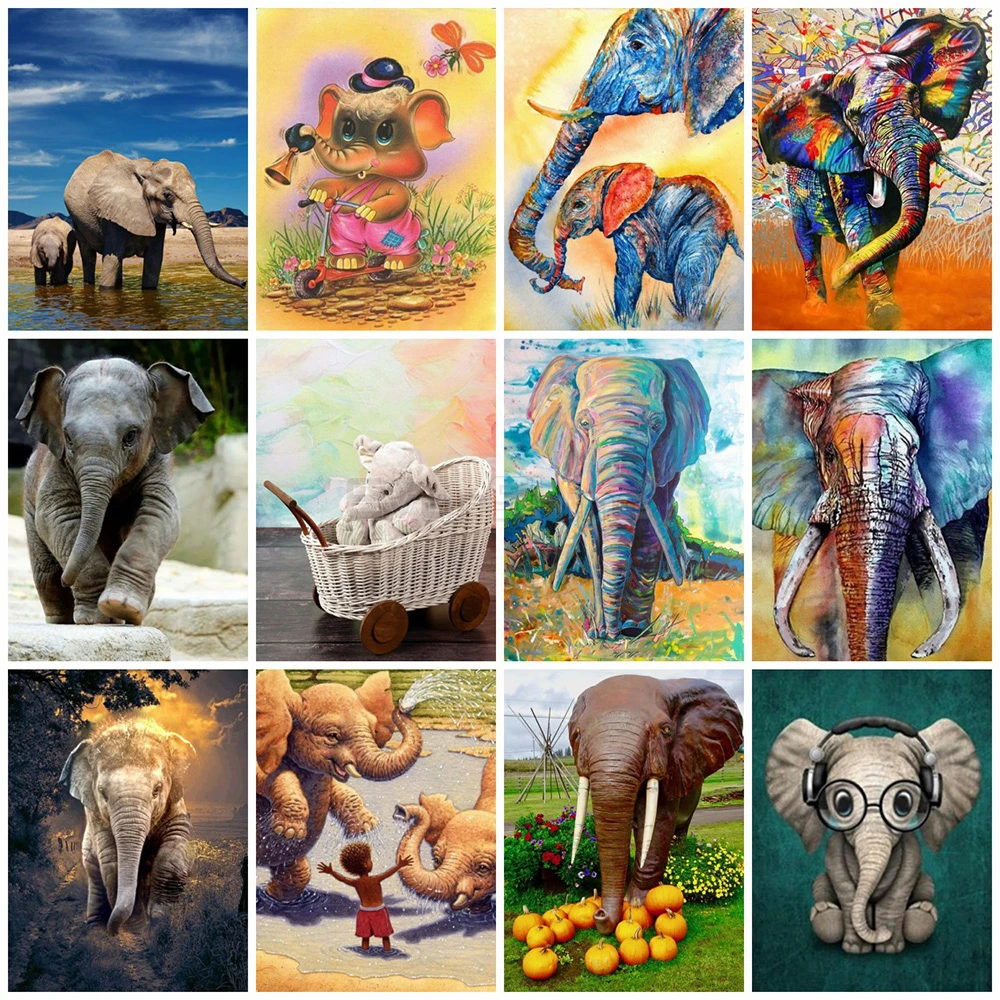 5D алмазная живопись полный квадратный слон вышивка крестиком сделай сам