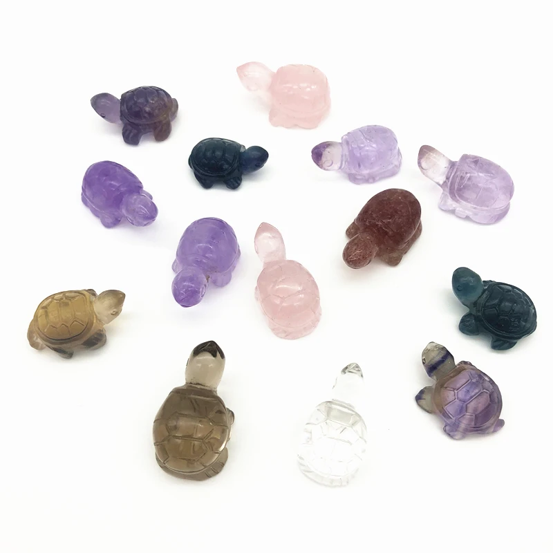 

Фигурка Черепахи из натурального кристалла, миниатюрный камень из флюорита, аметиста, кристалла, для самостоятельного изготовления натура...