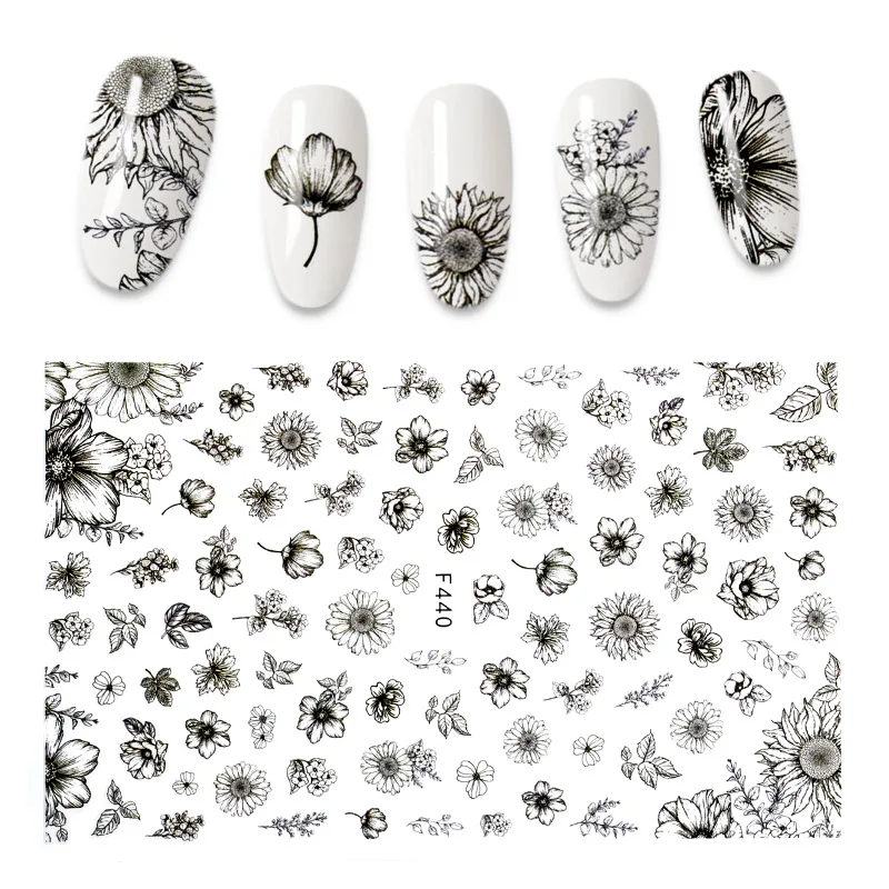 

1PC Nail Sticker Love Heart Flower Leaf Design Nail Art Decorations Foil Manicure Stickers for Nails 12.3*7.6CM