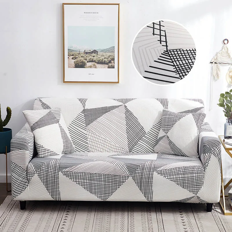

Эластичный чехол для дивана с геометрическим принтом, защитный чехол для мебели, чехол для углового дивана для гостиной, на 1, 2, 3, 4 места, ZY04 #