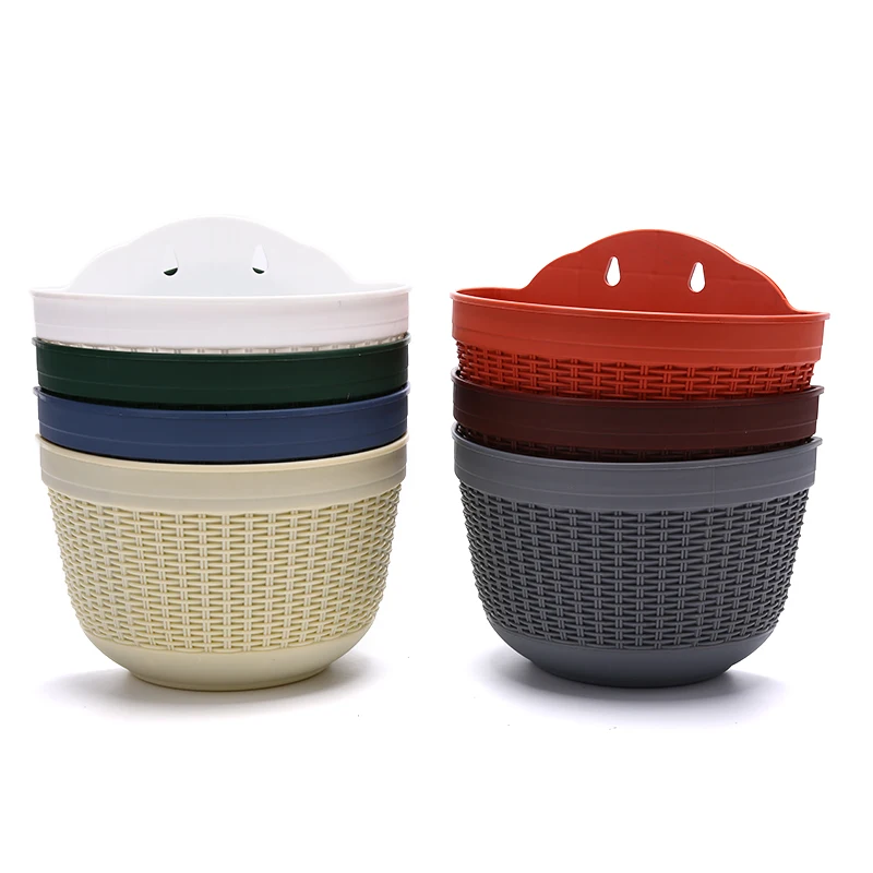 

Hanging Planter Resin Rattan Succulents Flower Pot Decor Container Home Garden