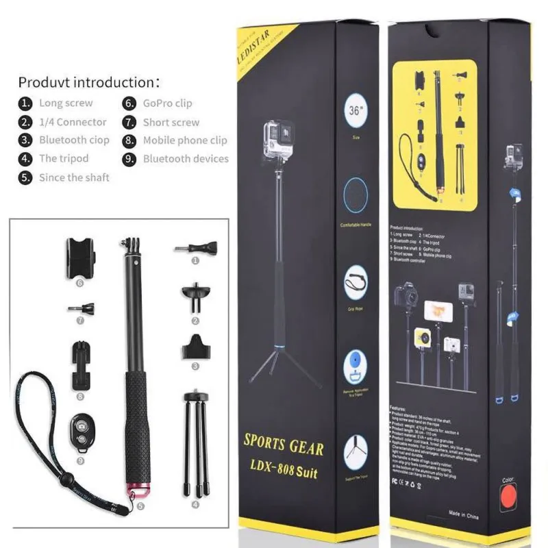 Селфи палка для камеры телефона (комплект) 36 дюймов выдвижной ручной держатель