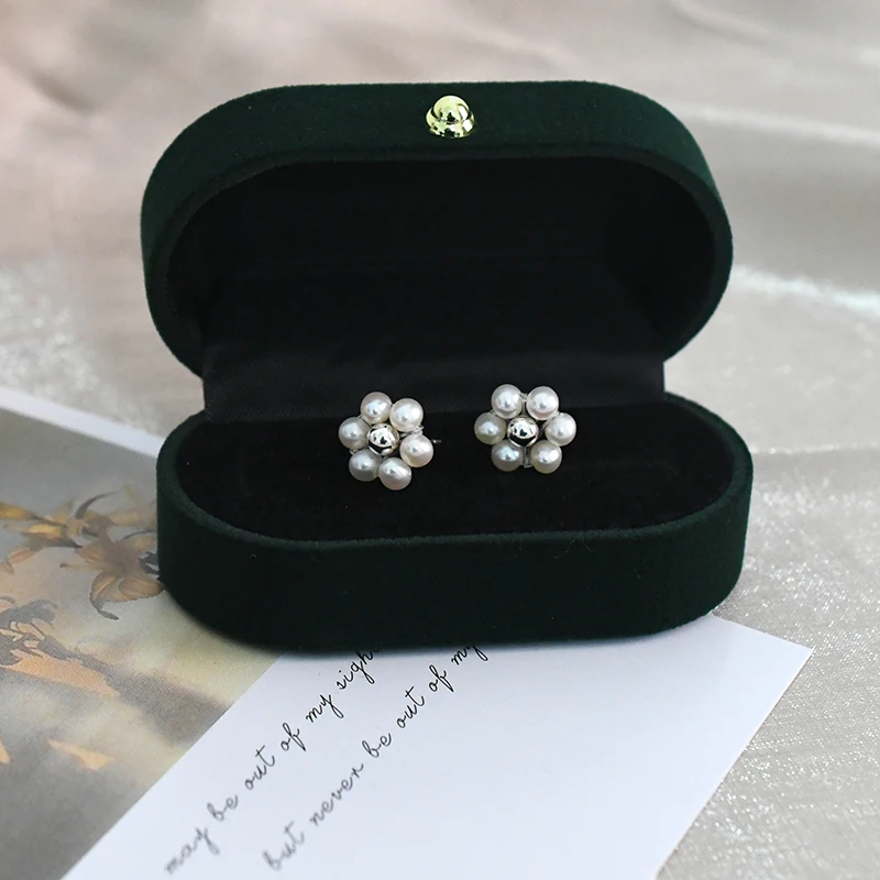 

ASHIQI Natural freshwater pearl small flower Stud earrings 925 sterling silver Wedding 2021 New Jewelry for women