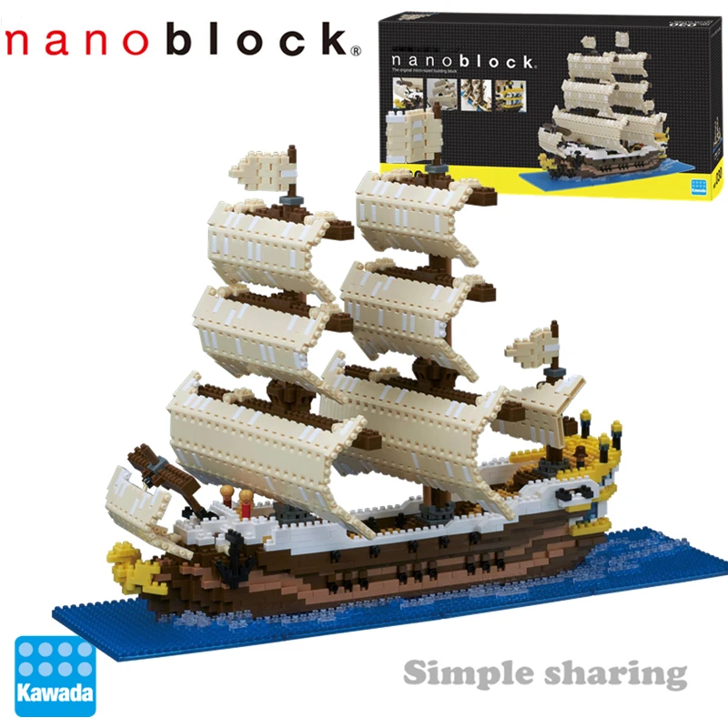 Nanoblock маленький зернистый миниатюрный Алмазный строительный блок для взрослых, строительная игрушка, большой парусный корабль, 2490 штук, NB-030, новинка