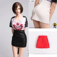 tym053 blackredwhite color 16 sexy elegant hip female figure clothes accessory leather pu dress skirt model for 12 body
