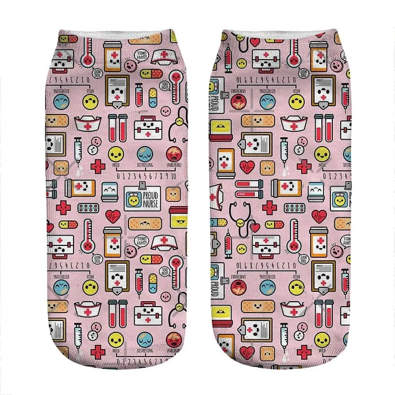 

Женские носки kawaii a proud медсестра в розовом цвете женские носки harajuku счастливые забавные новые милые подарочные носки для девочек для женщин