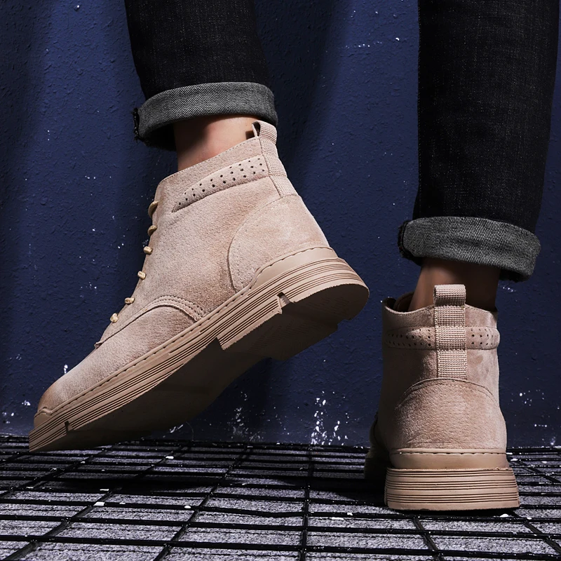 

High Sneakers Man Men Leisure Shoes Zapatillas Altas Hombre High Top Casual Leather Mens Hightop Sneakers Causal For Man Black