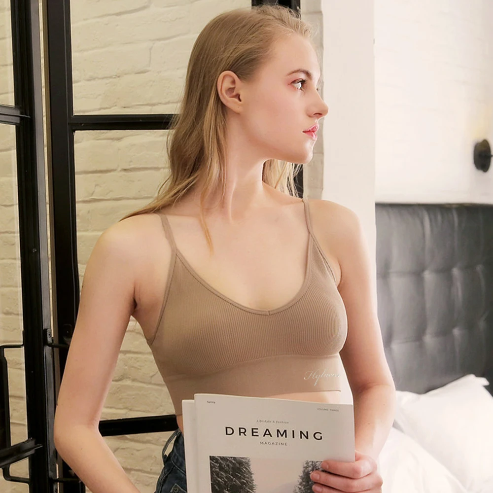 Мягкий с глубоким вырезом без подкладки V Бюстгальтеры воротником низким на