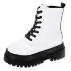 Брендовые дизайнерские женские белые ботинки на платформе 2020, теплые зимние ботильоны на массивном каблуке с мехом для женщин, стильные ботинки
