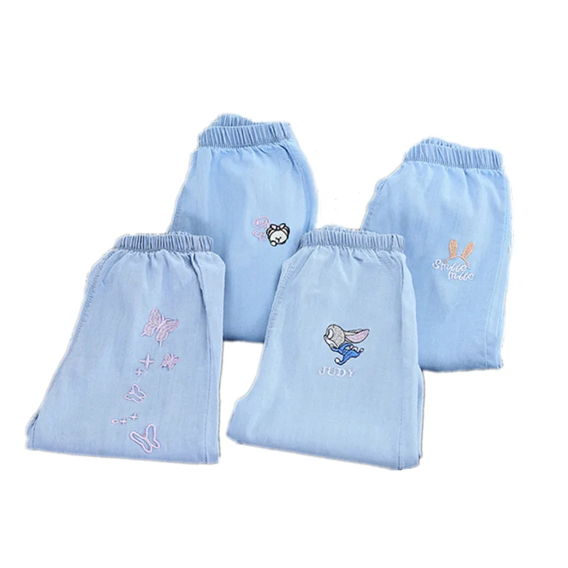 

New Toddler Pants Jeans Girls Summer Cotton Thin Soft Breathable Embroidery Fashion Sweatpants Kids 2-5 Years Boutique Clothes