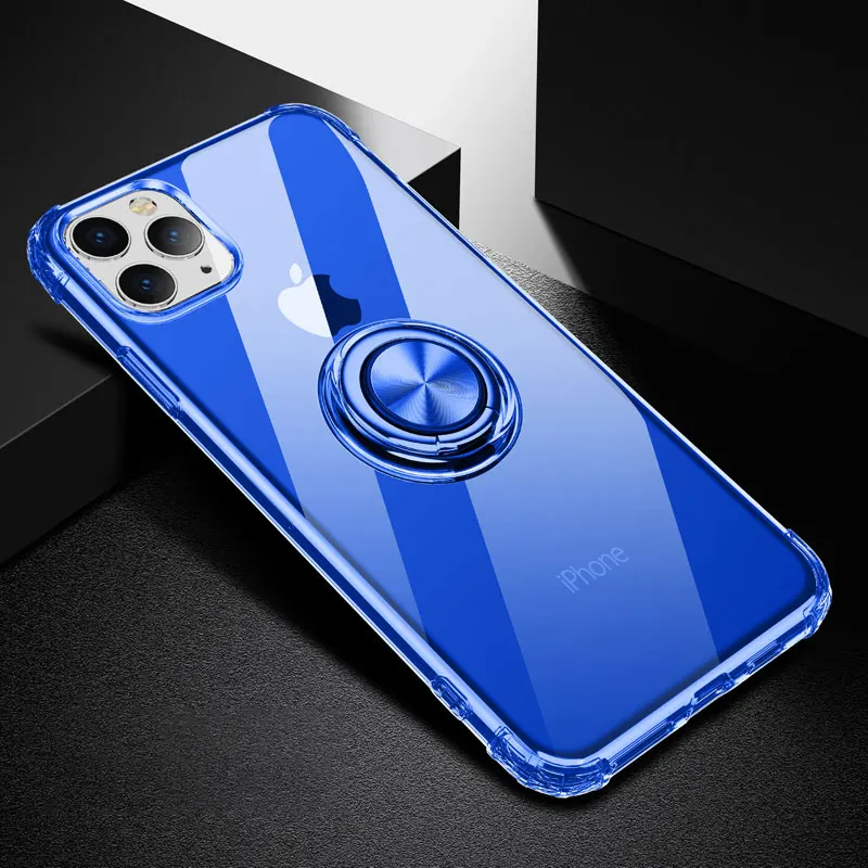 B2-Blue XSDTS Прозрачный 3D противоударный чехол для iPhone 11 Pro XS Max X XR 8 7 6 6S Plus держатель с магнитным креплением автомобильная подставка для стенда чехол Капа - Цвет: B2-Blue