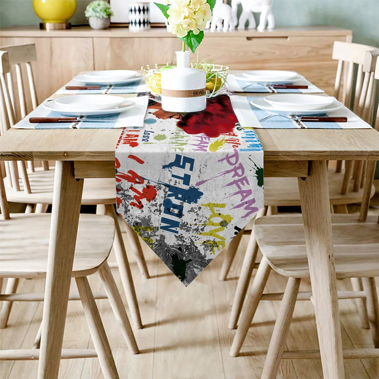 Настольная дорожка для женщин в африканском стиле с изображением граффити стены