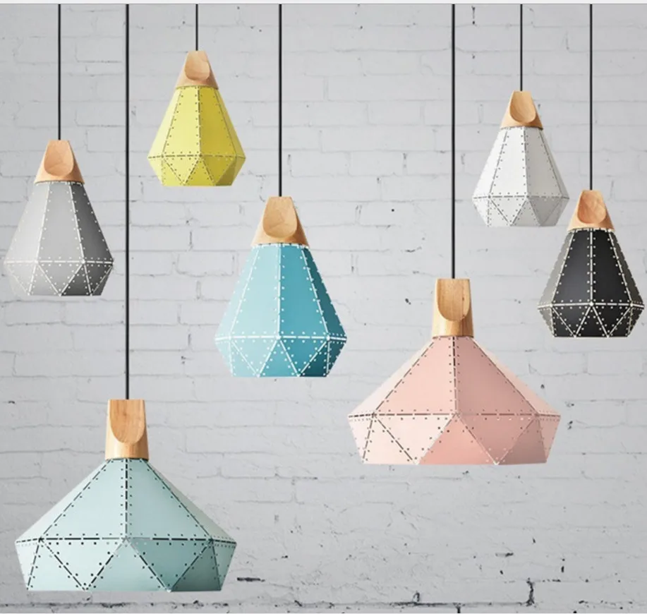 Новинка 3d светодиодные подвесные светильники алмазная металлическая