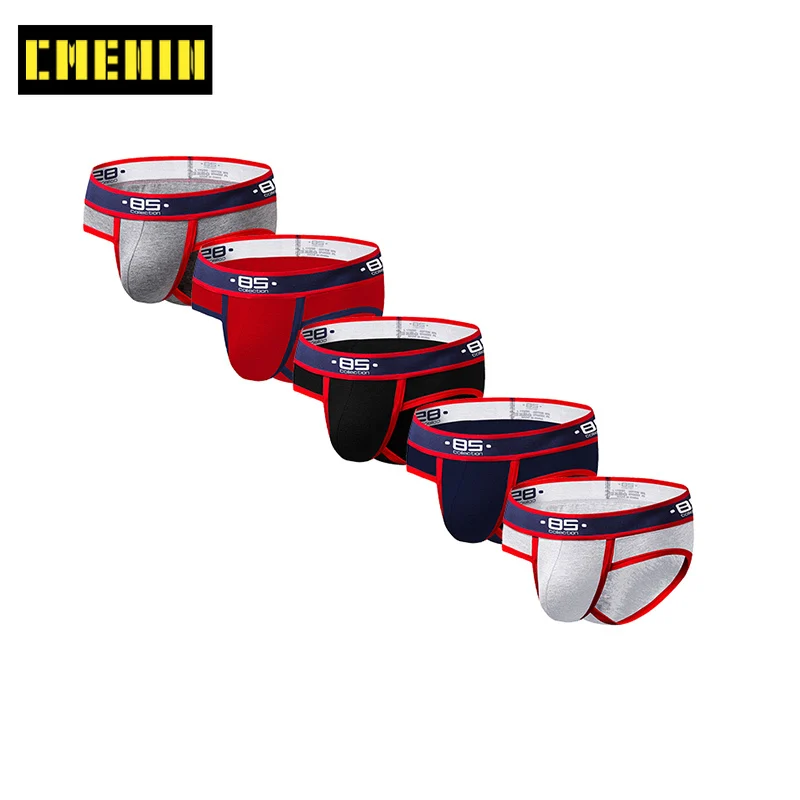 Трусы джоки мужские однотонные из хлопка пикантное нижнее белье для геев бандаж 5