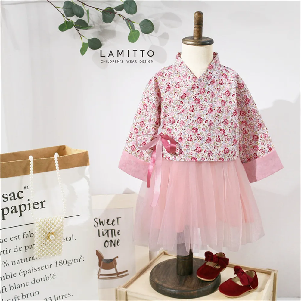 Tonytaobaby весенняя одежда новинка детская для девочек милое газовое платье с