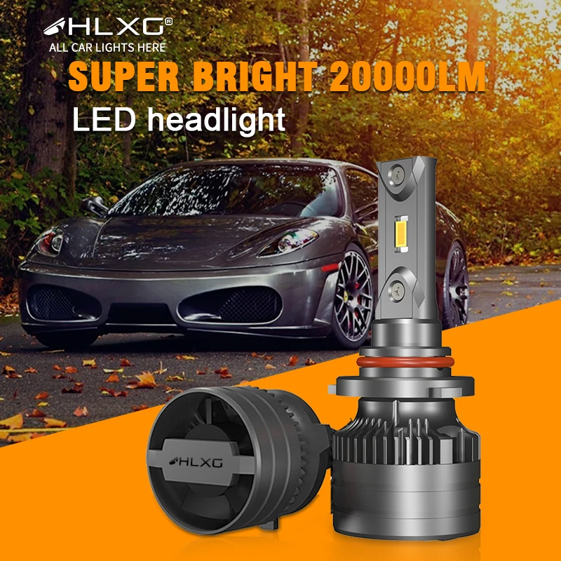 HLXG h7 led canbus HB4 H11 H8 9012 hir2 20000LM HB3 9005 9006 Лампа H4 головной светильник ходовой