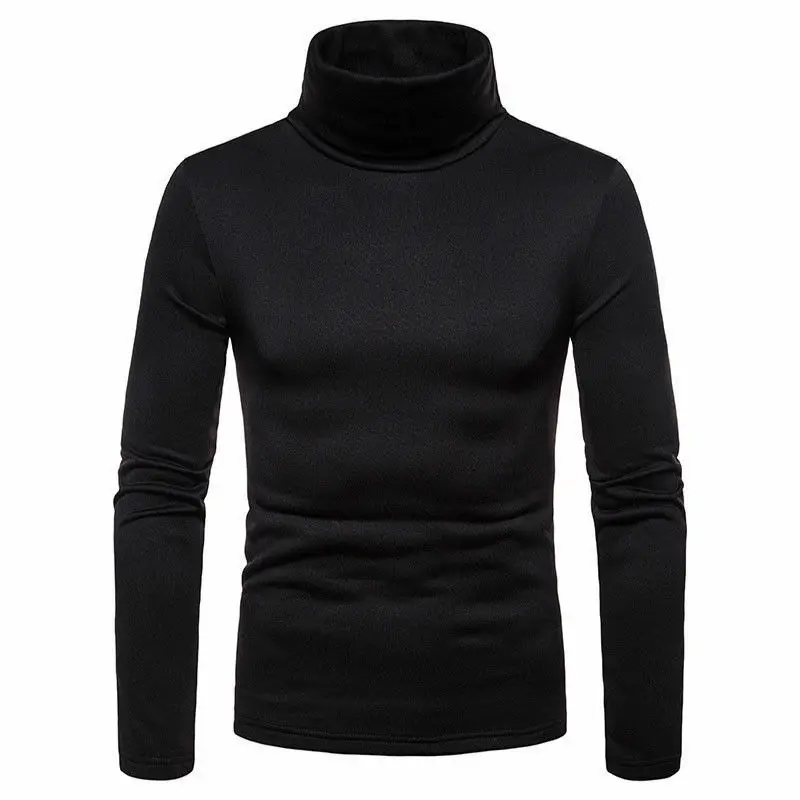 

Hot Fashion Mens Sweater Solid Color Roll Turtle Neck Pullover Knitted Jumper Winter Male Fashion Casual Tops High Neck Sweaters