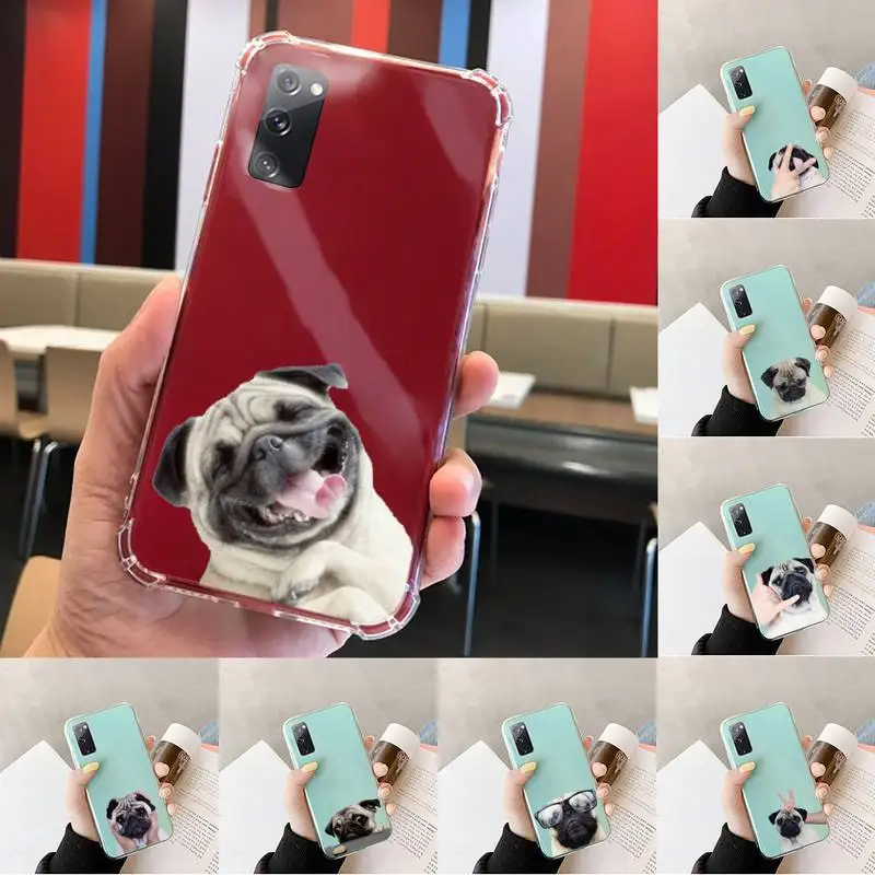 

Cute funny animal bulldog art Phone Case Transparent For Samsung S 10 9 20 11 7 8 21 6 P Edge PLUS ULTRA 4G 5G