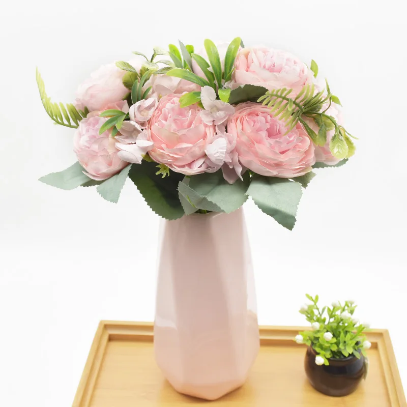 3 комплекта искусственных цветов пион букет украшения дома аксессуары Diy