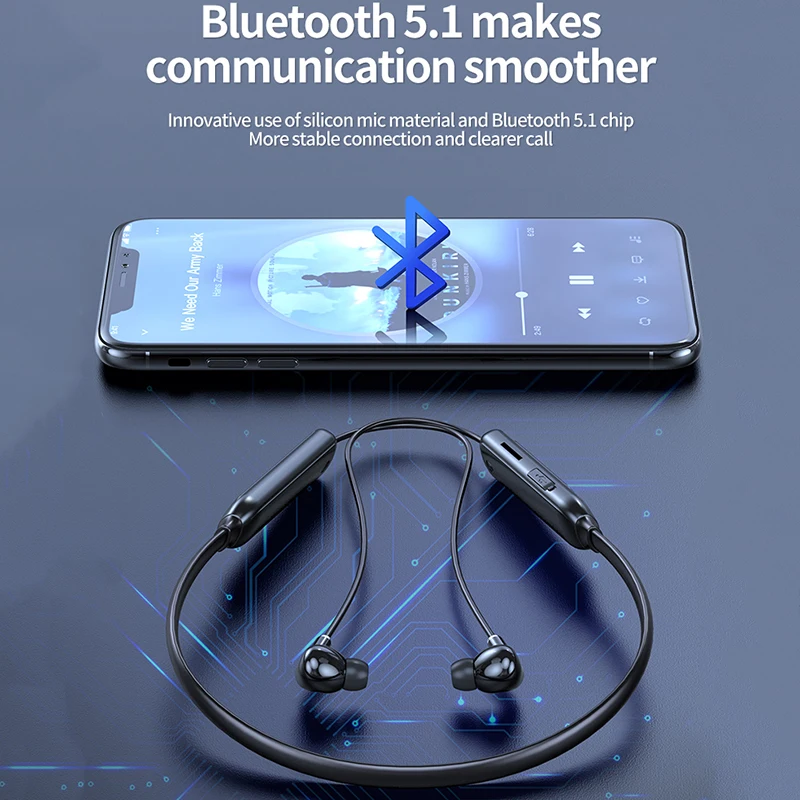 M60 Bluetooth 5 1 гарнитура висит шеи наушники NFC продолжительное время работы в режиме