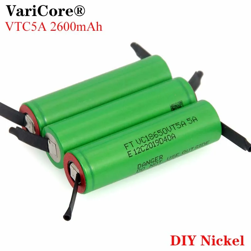 Литиевая батарея VariCore VTC5A 2600 мАч 18650 30 А разряд для аккумуляторов US18650VTC5 +