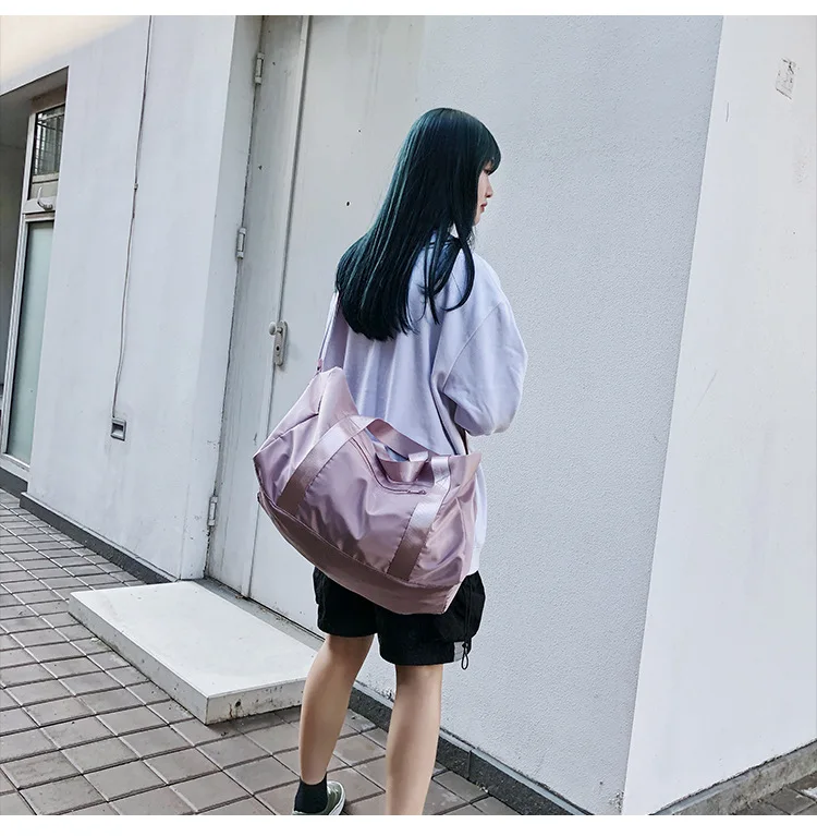 Women Training Handbags Female Short-Distance Duffel Package Large Capacity Folding Storage Fitness Waterproof Bag Waterproof