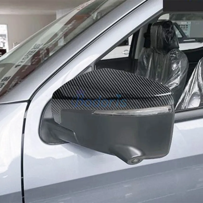 Cubierta de superposición de espejo lateral de fibra de carbono, tapas de Vista trasera, carcasas de visión trasera, funda para ISUZU DMAX D-MAX D MAX 2021 2022, accesorio