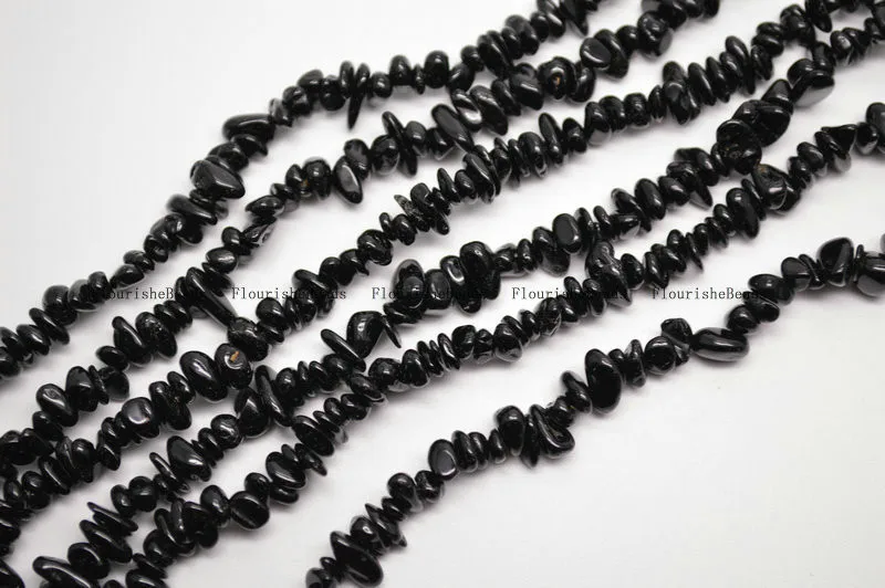 Высокое качество 5 ~ 8 мм натуральный черный турмалин неправильной формы камень
